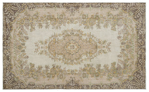 Beige Over Dyed Vintage Rug 5'10'' x 9'6'' ft 178 x 290 cm
