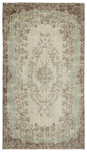 Beige Over Dyed Vintage Rug 5'6'' x 9'10'' ft 168 x 300 cm