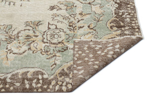 Beige Over Dyed Vintage Rug 5'6'' x 9'10'' ft 168 x 300 cm