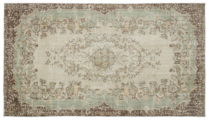 Beige Over Dyed Vintage Rug 5'6'' x 9'10'' ft 168 x 300 cm