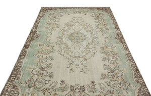 Beige Over Dyed Vintage Rug 5'6'' x 9'10'' ft 168 x 300 cm