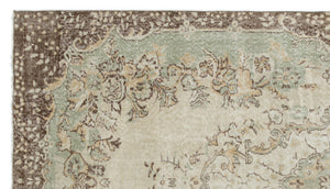 Beige Over Dyed Vintage Rug 5'6'' x 9'10'' ft 168 x 300 cm
