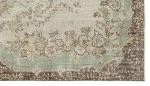 Beige Over Dyed Vintage Rug 5'6'' x 9'10'' ft 168 x 300 cm