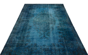 Traditional Design Stone Blue Over Dyed Vintage Rug 5'6'' x 9'3'' ft 168 x 281 cm