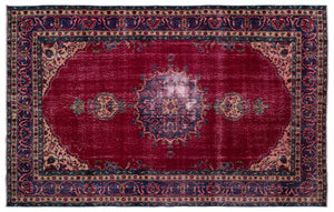 Naturel Over Dyed Vintage Rug 6'5'' x 10'3'' ft 195 x 312 cm