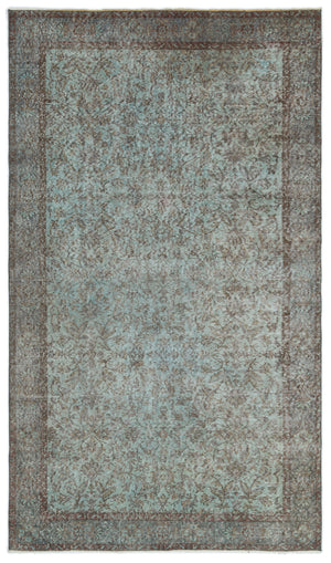 Blue Over Dyed Vintage Rug 5'2'' x 8'10'' ft 157 x 270 cm