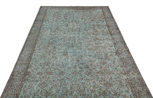 Blue Over Dyed Vintage Rug 5'2'' x 8'10'' ft 157 x 270 cm