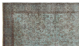 Blue Over Dyed Vintage Rug 5'2'' x 8'10'' ft 157 x 270 cm