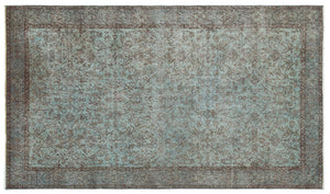 Blue Over Dyed Vintage Rug 5'2'' x 8'10'' ft 157 x 270 cm