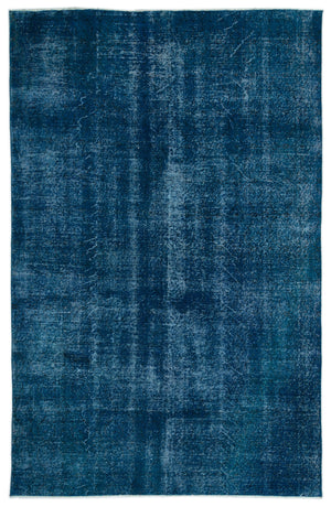 Turquoise Over Dyed Vintage Rug 5'10'' x 9'2'' ft 178 x 280 cm