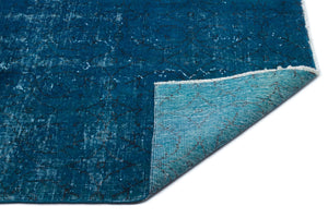 Turquoise Over Dyed Vintage Rug 5'10'' x 9'2'' ft 178 x 280 cm