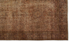 Brown Over Dyed Vintage Rug 5'7'' x 9'6'' ft 171 x 290 cm