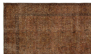 Brown Over Dyed Vintage Rug 5'11'' x 10'2'' ft 180 x 310 cm