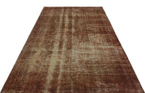 Brown Over Dyed Vintage Rug 5'9'' x 8'11'' ft 175 x 271 cm