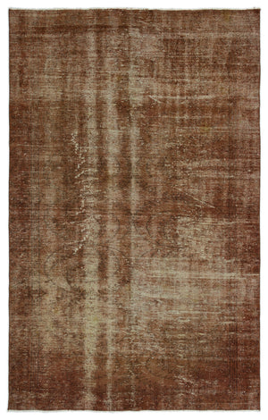 Brown Over Dyed Vintage Rug 5'9'' x 8'11'' ft 175 x 271 cm