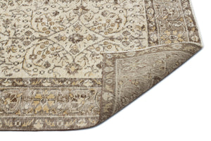 Beige Over Dyed Vintage Rug 5'10'' x 9'2'' ft 177 x 280 cm