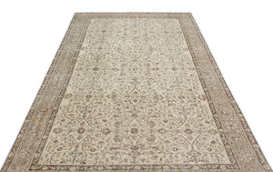 Beige Over Dyed Vintage Rug 5'10'' x 9'2'' ft 177 x 280 cm