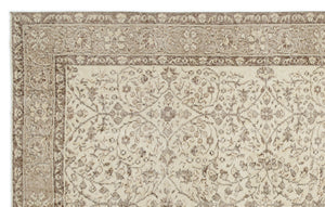 Beige Over Dyed Vintage Rug 5'10'' x 9'2'' ft 177 x 280 cm