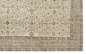 Beige Over Dyed Vintage Rug 5'10'' x 9'2'' ft 177 x 280 cm