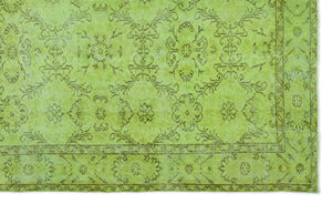 Green Over Dyed Vintage Rug 5'8'' x 9'7'' ft 173 x 292 cm