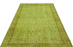 Green Over Dyed Vintage Rug 5'3'' x 8'0'' ft 159 x 245 cm