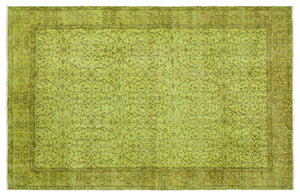 Green Over Dyed Vintage Rug 5'3'' x 8'0'' ft 159 x 245 cm