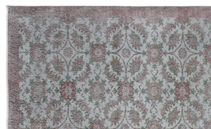 Blue Over Dyed Vintage Rug 5'8'' x 9'4'' ft 173 x 285 cm