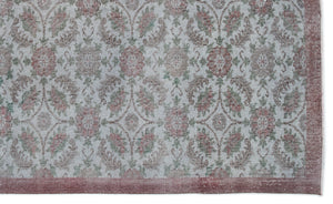 Blue Over Dyed Vintage Rug 5'8'' x 9'4'' ft 173 x 285 cm