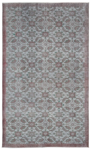 Blue Over Dyed Vintage Rug 5'8'' x 9'4'' ft 173 x 285 cm