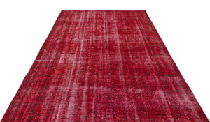 Red Over Dyed Vintage Rug 6'0'' x 9'2'' ft 184 x 280 cm