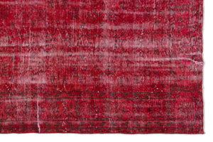 Red Over Dyed Vintage Rug 6'0'' x 9'2'' ft 184 x 280 cm