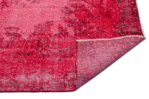 Red Over Dyed Vintage Rug 5'5'' x 8'10'' ft 165 x 268 cm