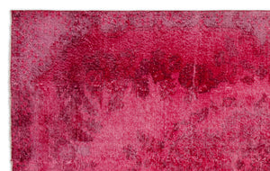 Red Over Dyed Vintage Rug 5'5'' x 8'10'' ft 165 x 268 cm