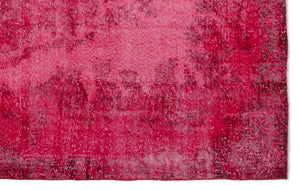 Red Over Dyed Vintage Rug 5'5'' x 8'10'' ft 165 x 268 cm