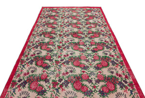 Retro Over Dyed Vintage Rug 5'5'' x 9'1'' ft 165 x 278 cm