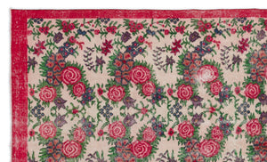 Retro Over Dyed Vintage Rug 5'5'' x 9'1'' ft 165 x 278 cm