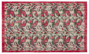 Retro Over Dyed Vintage Rug 5'5'' x 9'1'' ft 165 x 278 cm