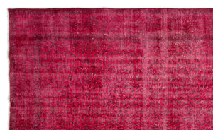 Red Over Dyed Vintage Rug 5'11'' x 9'9'' ft 180 x 296 cm