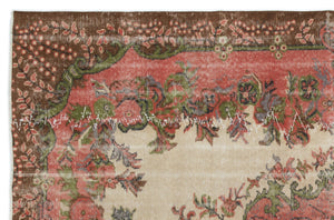 Retro Over Dyed Vintage Rug 5'5'' x 8'3'' ft 164 x 252 cm