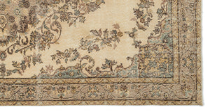 Beige Over Dyed Vintage Rug 5'7'' x 10'6'' ft 171 x 320 cm