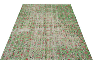Green Over Dyed Vintage Rug 4'7'' x 8'1'' ft 140 x 246 cm