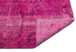 Fuchsia Over Dyed Vintage Rug 6'2'' x 9'3'' ft 188 x 283 cm