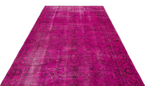 Fuchsia Over Dyed Vintage Rug 6'2'' x 9'3'' ft 188 x 283 cm