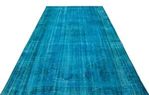 Turquoise Over Dyed Vintage Rug 5'11'' x 10'1'' ft 181 x 308 cm