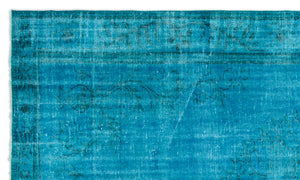 Turquoise Over Dyed Vintage Rug 5'11'' x 10'1'' ft 181 x 308 cm