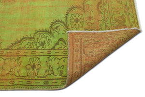 Green Over Dyed Vintage Rug 6'0'' x 8'5'' ft 184 x 257 cm