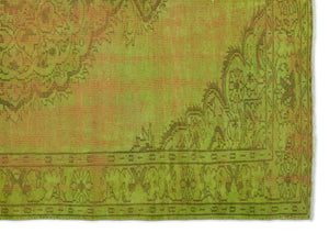Green Over Dyed Vintage Rug 6'0'' x 8'5'' ft 184 x 257 cm