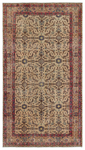 Naturel Over Dyed Vintage Rug 4'11'' x 8'10'' ft 150 x 268 cm