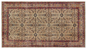 Naturel Over Dyed Vintage Rug 4'11'' x 8'10'' ft 150 x 268 cm