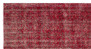 Red Over Dyed Vintage Rug 4'11'' x 9'3'' ft 150 x 281 cm